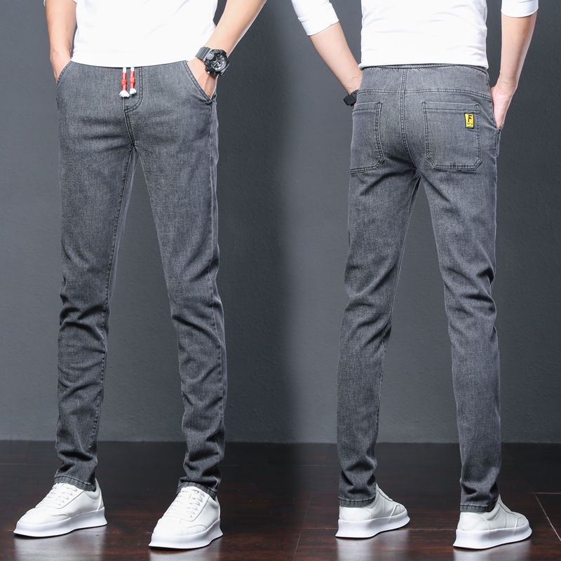 Quần Jean Baggy Lưng Thun Rút Dây Mùa Hè Trẻ Trung Cho Nam