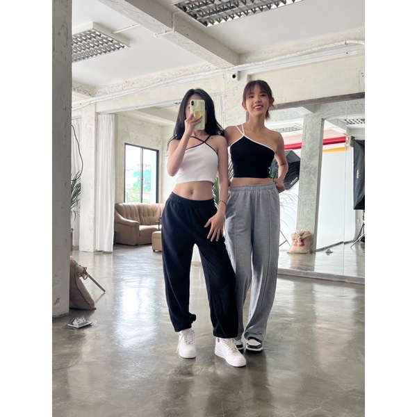 Áo Yếm Lệch Vai Aria tiemmem - Đen/Trắng