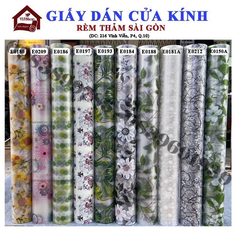 Decal dán kính - giấy đề can dán kính mờ cửa sổ phòng khách đẹp chống nắng 90x50cm