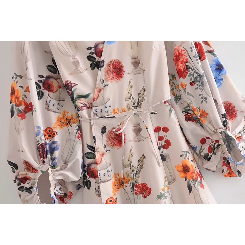 Đầm Zara họa tiết hoa phong cách kimono đẹp ấn tượng DH10VCG62N8