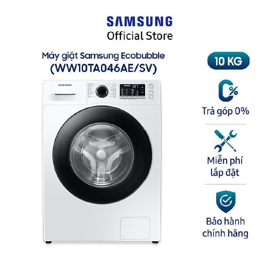 [Mã ELBAU7 giảm 7% đơn 5TR] Miễn phí công lắp đặt_Máy giặt Samsung Ecobubble 10kg (WW10TA046AE))