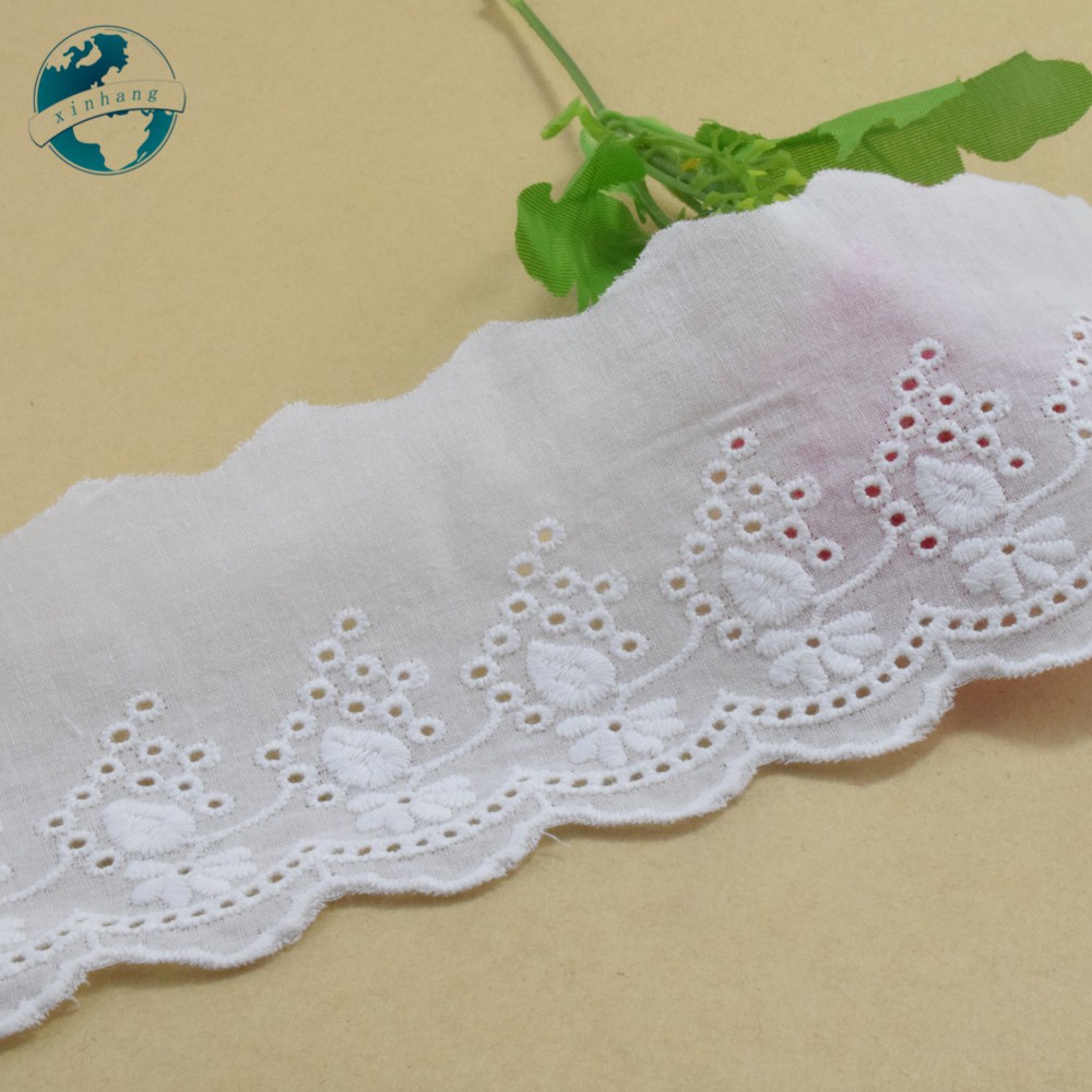 Cuộn Ren Ruy Băng mini Rộng 100% cotton Rộng 7.5cm Trang Trí Đầm Ren diy 3991