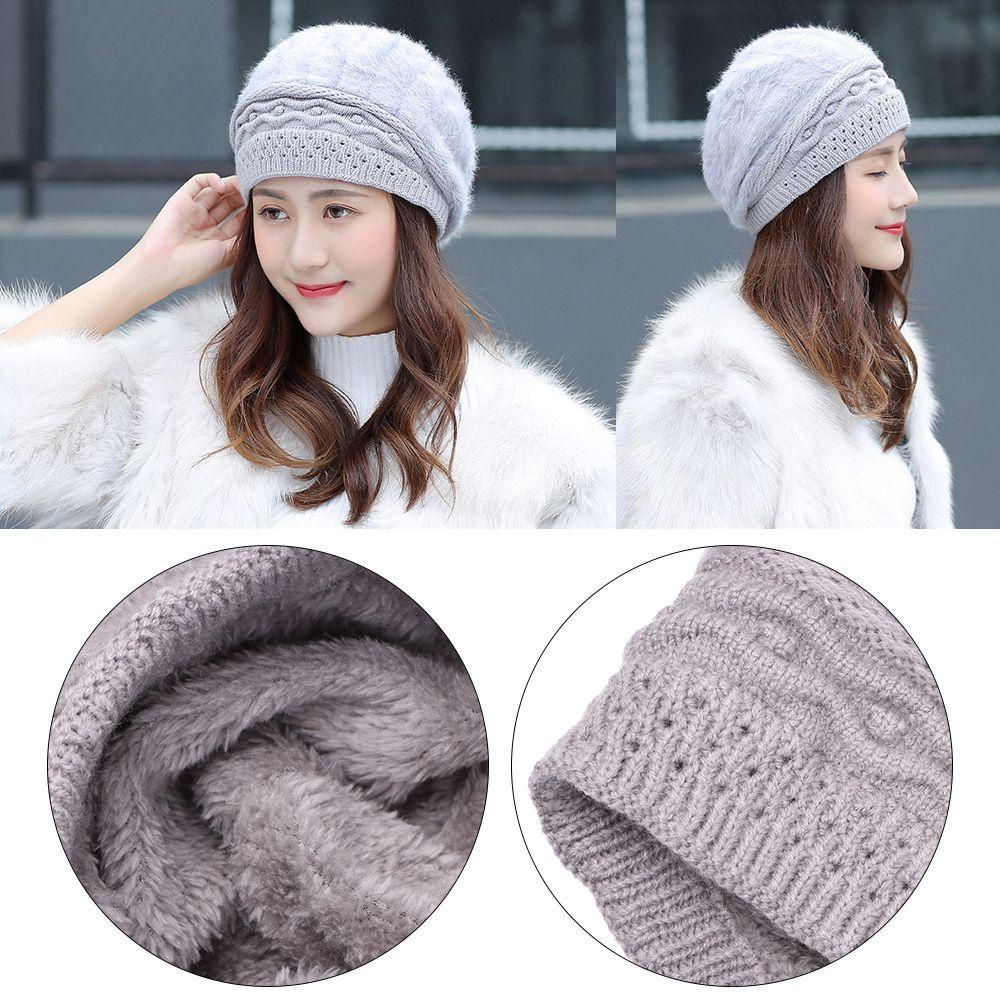 MOILYVN Mũ Beret Dệt Kim Thời Trang Mùa Đông Cho Phái Nữ