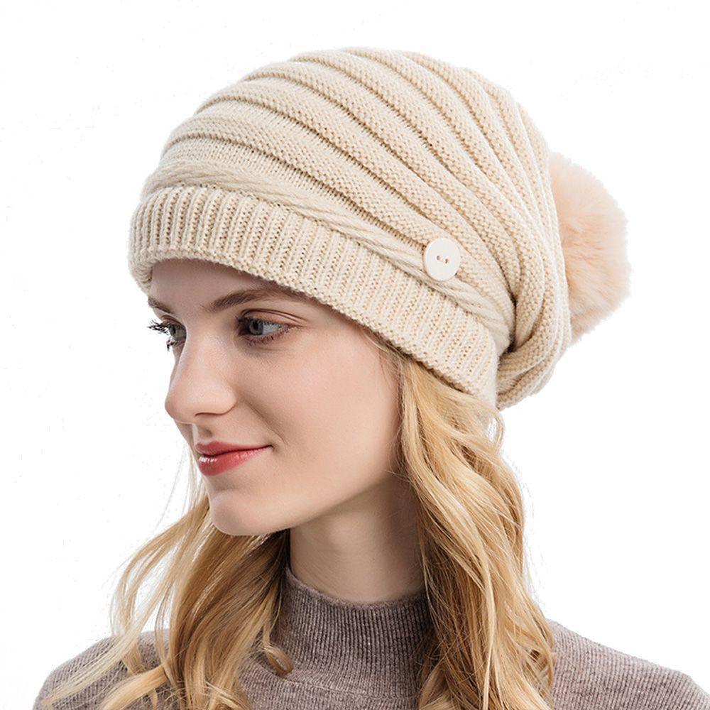 MYRONGVN Mũ Len Beanie Kiêm Khăn Choàng Cổ Màu Trơn Co Giãn Thời Trang Thu Đông Cho Nam / Nữ