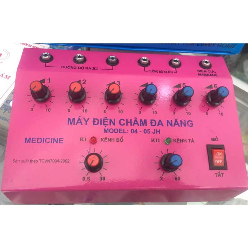 MÁY ĐIỆN CHÂM ĐA NĂNG 04-05JH, MÁY CHÂM CỨU XUNG ĐIỆN VIỆT NAM 6 GIẮC CẮM [hàng Việt Nam- bảo hành 6 tháng]