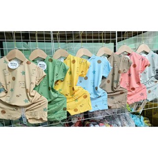 Bộ cộc tay hình gấu Minky mom cho bé