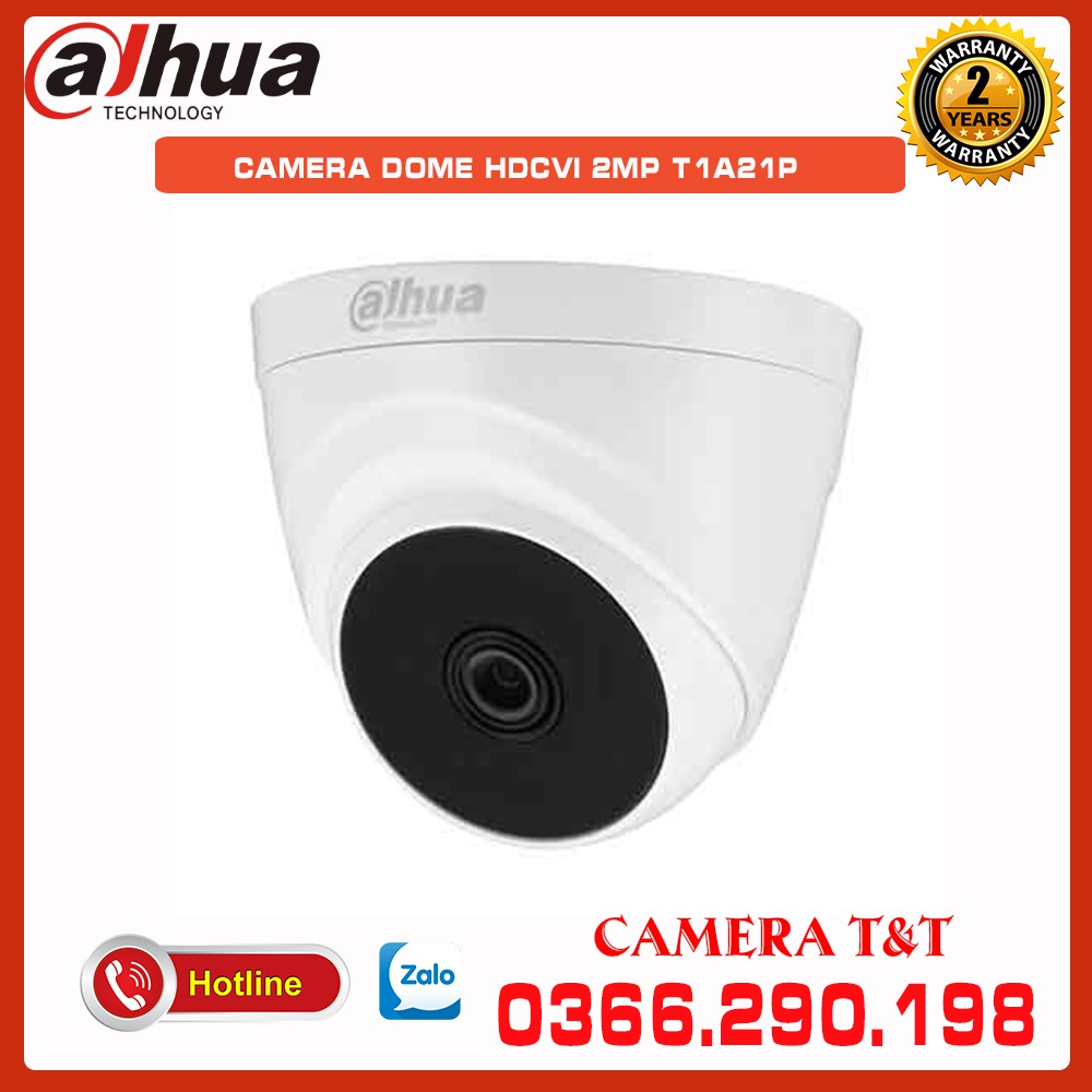 [MẮT NHỰA CAMERA DAHUA] CAMERA 2MP DAHUA HAC-T1A21P - CAMERA DOME TRONG NHÀ VỎ NHỰA 1080P - BẢO HÀNH 2 NĂM