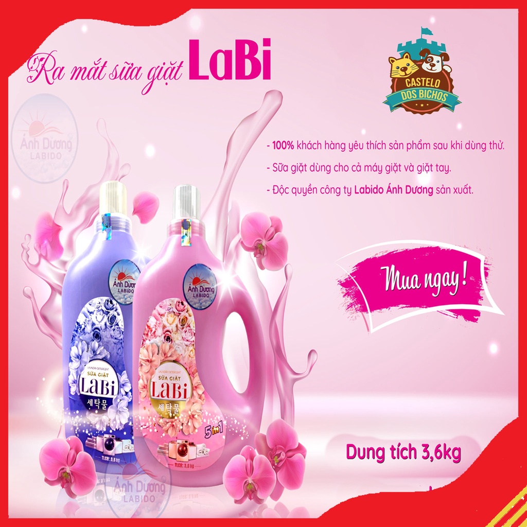 Nước giặt Labi 3,6L đậm đặc ,Sữa giặt - Hàng chuẩn labido Ánh Dương Công Nghệ Nhật Bản siêu thơm, lưu hương lâu, mềm vải