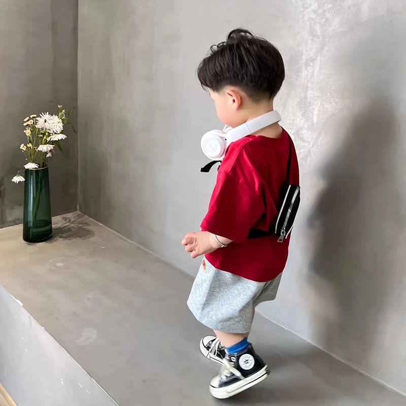 Bộ Áo Sơ Mi Tay Ngắn + Quần Lửng Thời Trang Mùa Hè Dễ Phối Đồ Cho Bé Trai