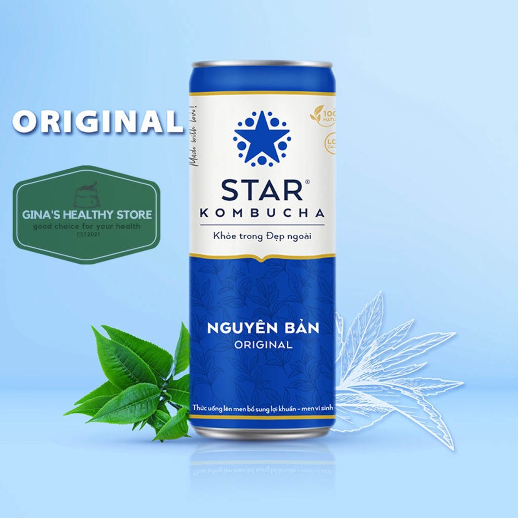 Thùng 12 Lon Trà Star Kombucha Thức Uống Lên Men Tự Nhiên Mix 11 Vị All In One - Sản Phẩm Chính Hãng - NPP Star Kombucha