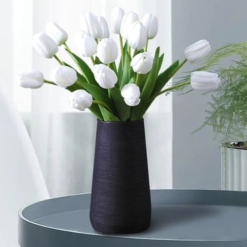Hoa tulip giả bằng lụa gồm cành gồm 1 lá cao cấp dùng để trang trí nhà cửa, chụp ảnh, decor