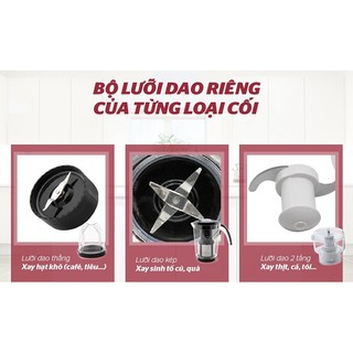 Máy Xay Sinh Tố Đa Năng SUNHOUSE SHD5322 3 Cối Siêu Tiện Lợi, Bền Bỉ