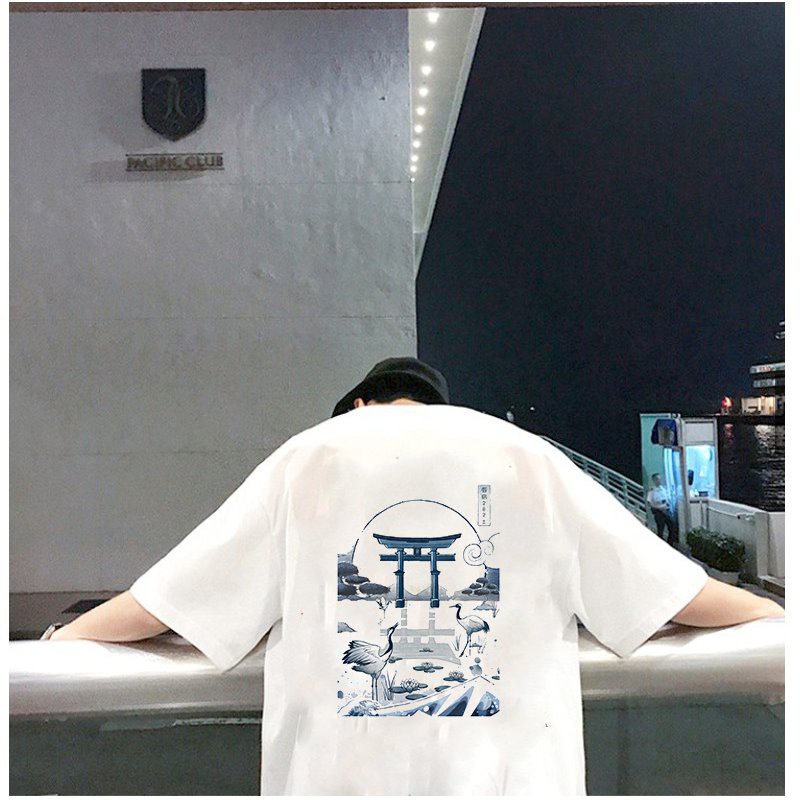 Áo thun tay lỡ nam họa tiết phong cảnh form rộng vải dày mịn 2020T2616