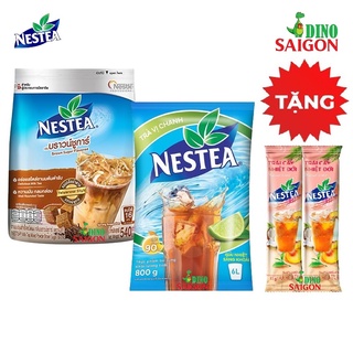 [Mua 2 Tặng 2] Combo 2 Gói Trà NESTEA gồm vị Trà sữa đường nâu 540g và Vị Chanh 800g + Tặng kèm 2 gói Trà Hoa quả 12g