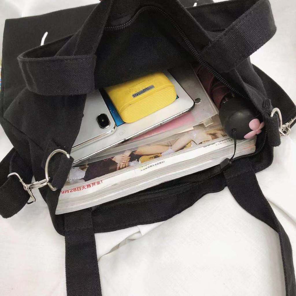 Túi vải canvas đeo vai đơn giản phong cách Nhật Hàn cho nam Túi Thư