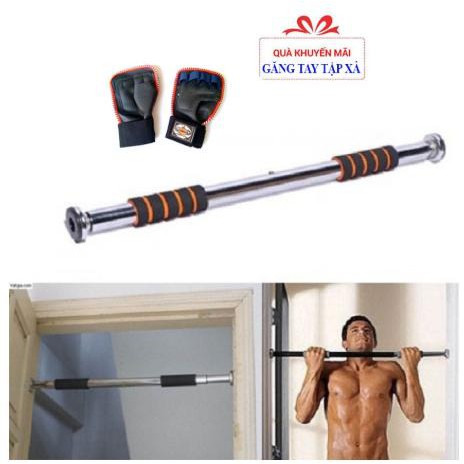 Xà Đơn Treo Tường Inox - Tặng Găng Tay Tập Gym