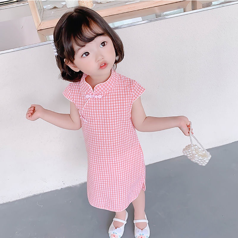 Đầm sườn xám thời trang mùa hè dành cho bé gái 1-4 tuổi