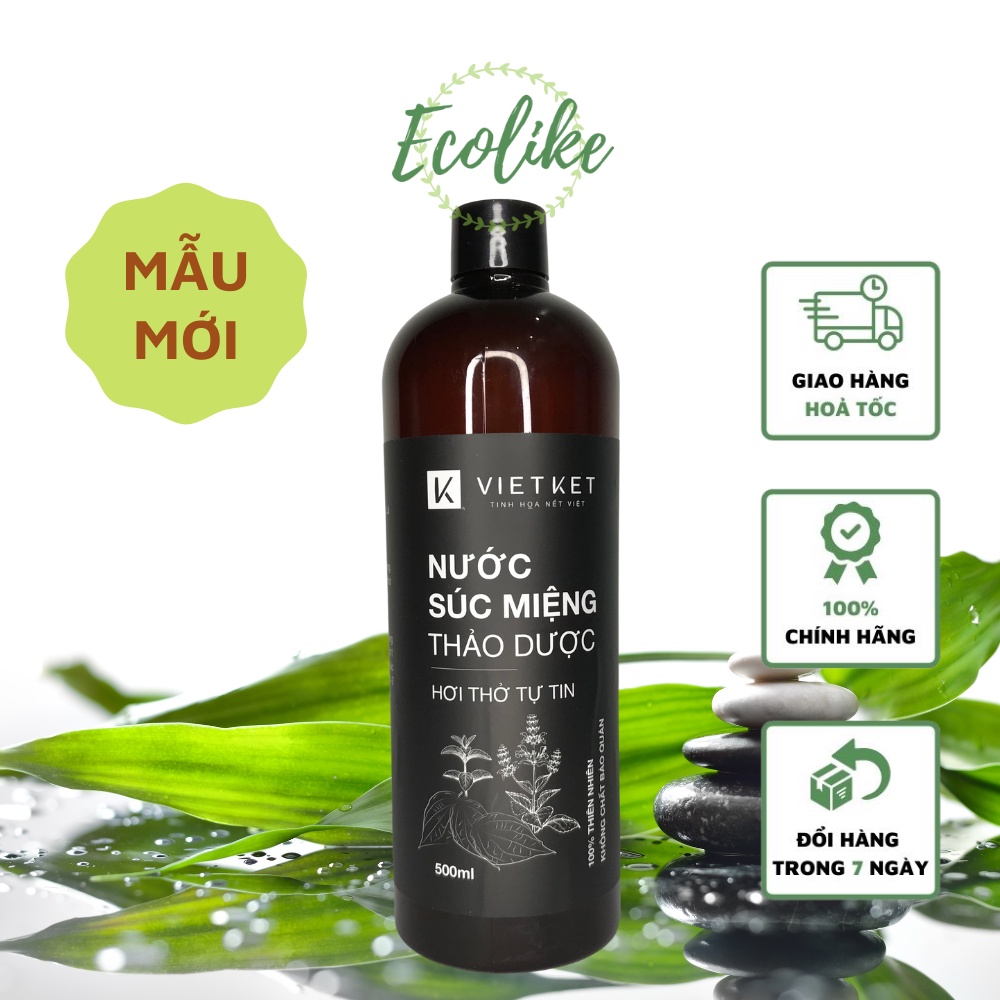 Nước Súc Miệng Thảo Dược TRẮNG RĂNG CHỐNG HÔI MIỆNG Vietket Ecolike