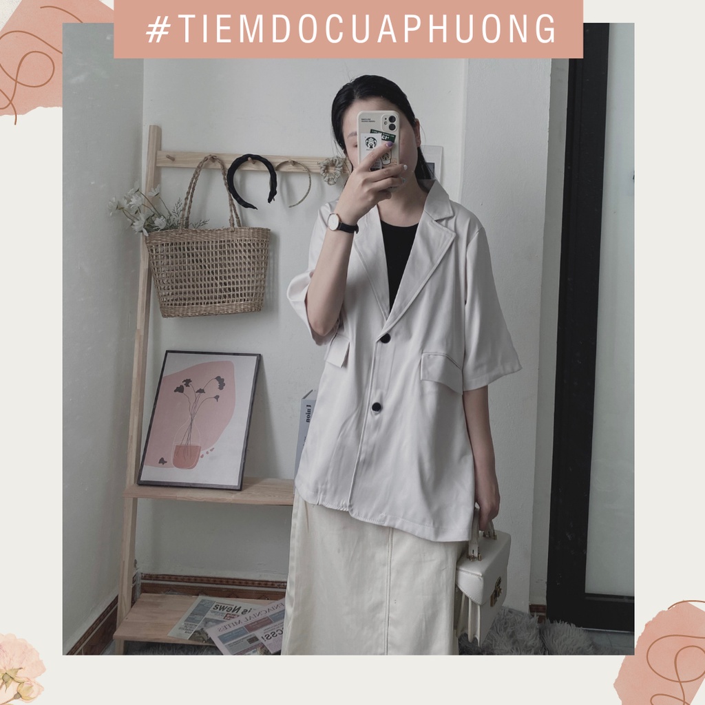 Áo blazer cộc tay, áo vest nữ một lớp phong cách Hàn Quốc, đồ công sở đi làm | BigBuy360 - bigbuy360.vn