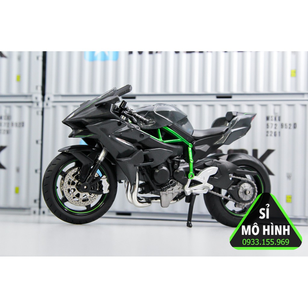 [ Sỉ Mô Hình ] Mô hình xe mô tô Kawasaki Ninja H2R phiên bản sáng đèn 1:12