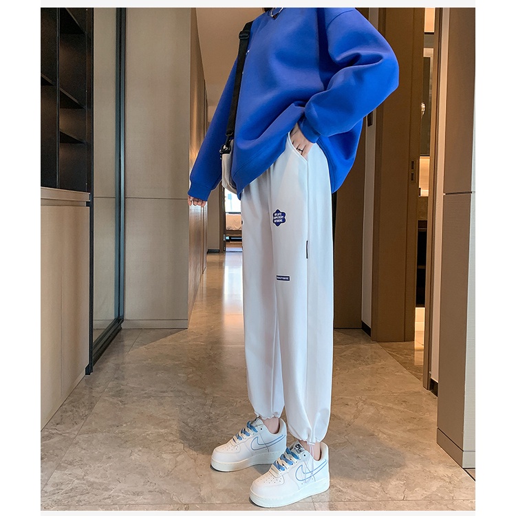 NRVP Quần Thể Thao Nữ Ống Rộng Phong Cách Thời Trang Đường Phố Hàn Quốc Mới