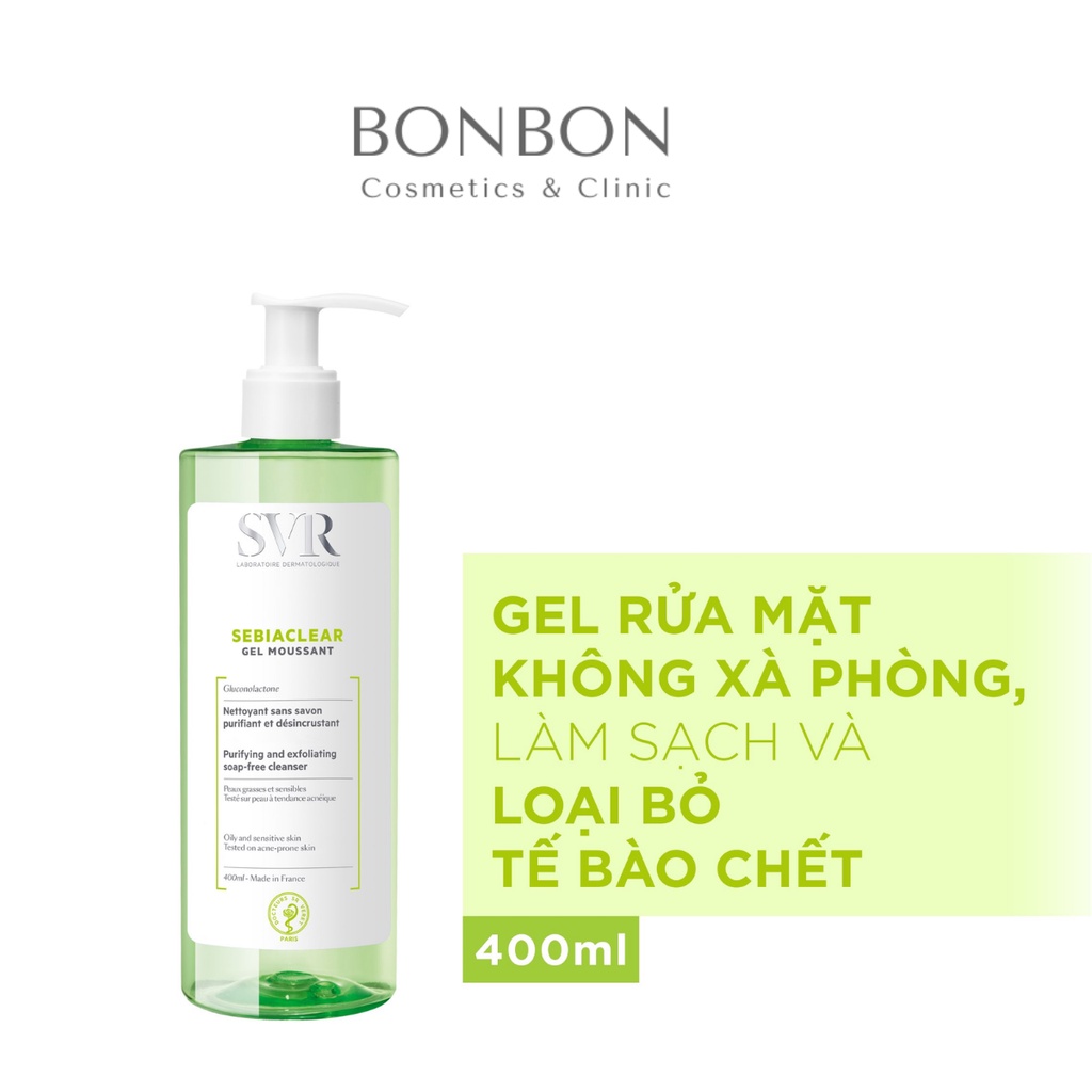 Sữa Rửa Mặt SVR Sebiaclear Gel Moussant Cho Da Hỗn Hợp, Da Dầu Mụn, Nhạy Cảm