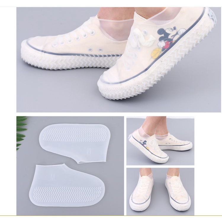 Ủng bọc giày đi mưa SILICON chống trơn trượt, ủng cao su bọc giày đi mưa dày dặn chống thấm nước