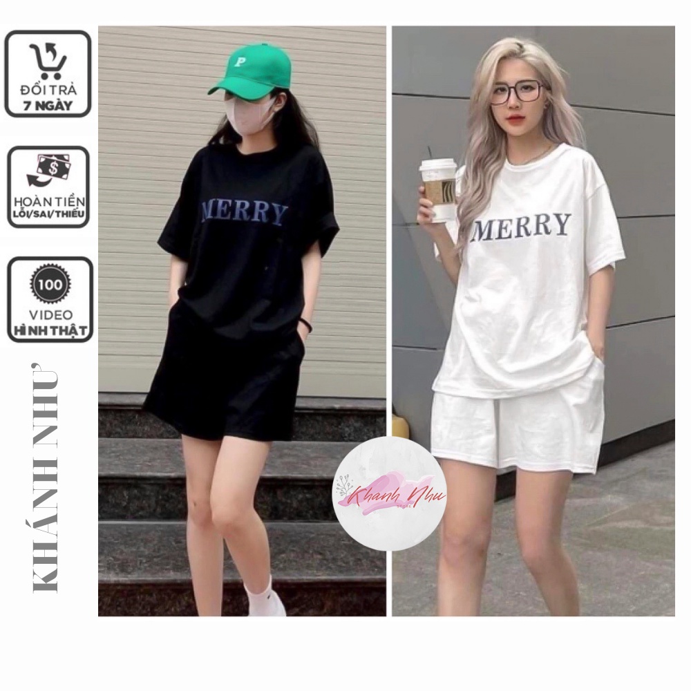 Sét quần áo cộc nữ MERY - Bộ đùi mặc nhà nữ mùa hè đồ bộ Unisex KHÁNH NHƯ STORE