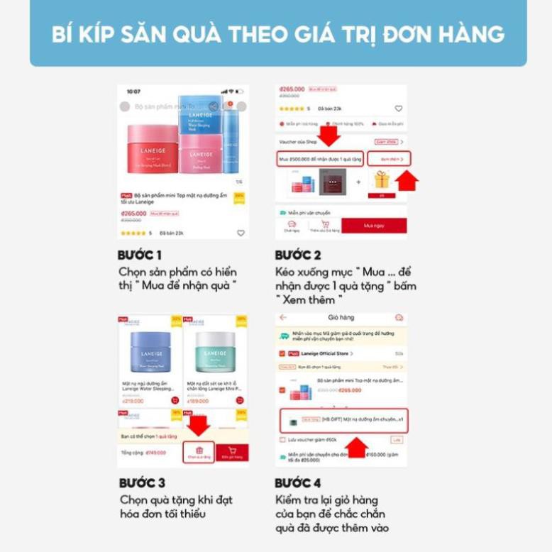 [hn123] Bộ sản phẩm mini dưỡng ẩm dành cho da Laneige - Best selling moisturizing items