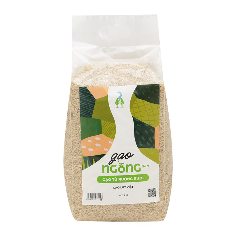 Gạo sạch ruộng rươi ST24 xát lứt - Gạo Ngỗng giống Việt túi 2kg