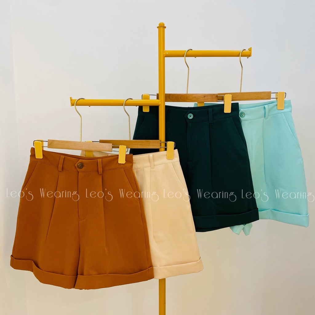 Quần short nữ lưng cao ống rộng cạp cao ulzzang LEOSWEARING A04 | BigBuy360 - bigbuy360.vn