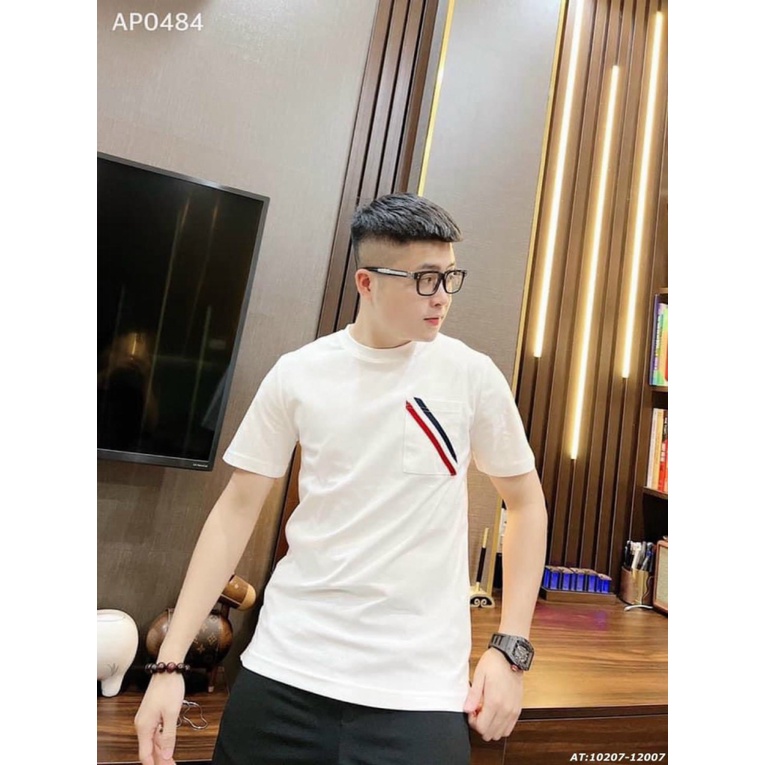 Áo Thun Nam Cổ Tròn Phối Sọc Đỏ Chất Cotton Mịn Mát Mặc Đẹp Chuản Size Hot Trend NEW UNISEX