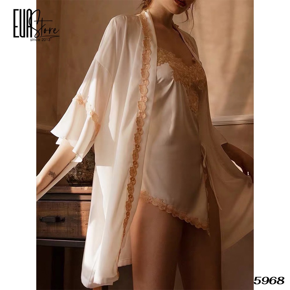 Áo choàng lụa viền ren mềm mại 5968 | BigBuy360 - bigbuy360.vn