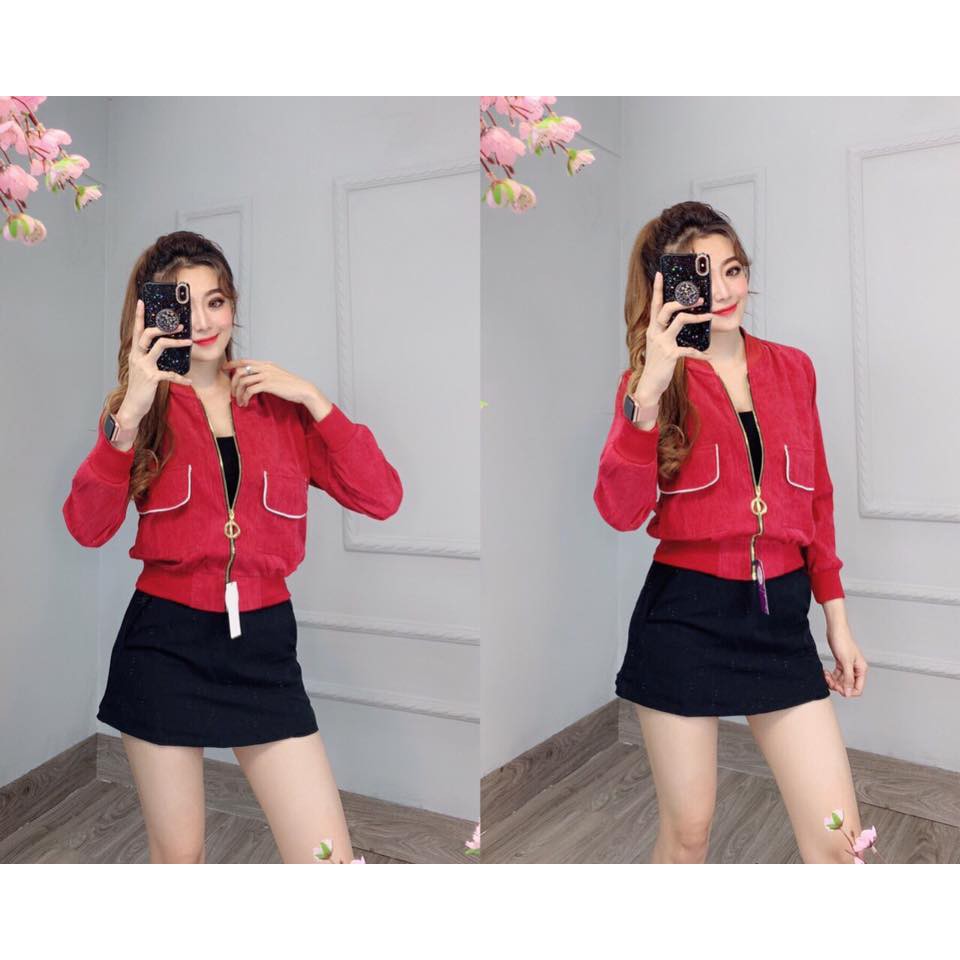 Áo Khoác Nhung Gân (100% giống hình)