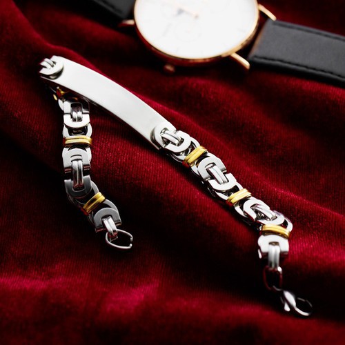 Lắc Tay Nam Dây Xích 2 Màu Titan Ko Đen TT 2489