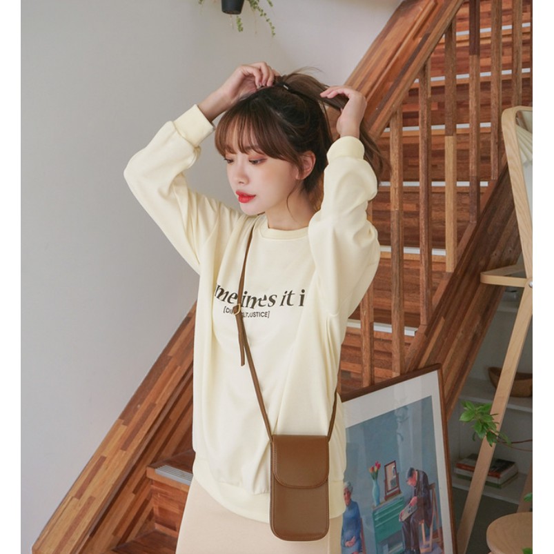 áo sweater nữ nhập khẩu chính hãng tại Hàn Quốc dáng Unisex tay dài form rộng in chữ sometime it is siêu đẹp | BigBuy360 - bigbuy360.vn