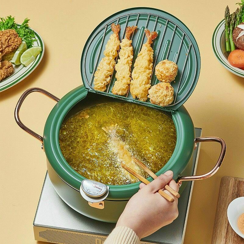 Nồi chiên ngập dầu kèm nhiệt kế hàng xuất nhật