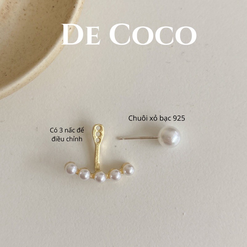 Khuyên tai bạc 925 hạt trai vầng trăng decoco.accessories