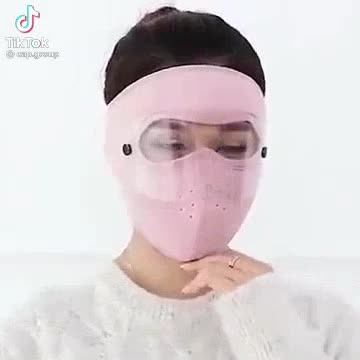 Khẩu trang ninja 2in1 Lót nỉ có kính Chống mưa gió lạnh bảo vệ mắt