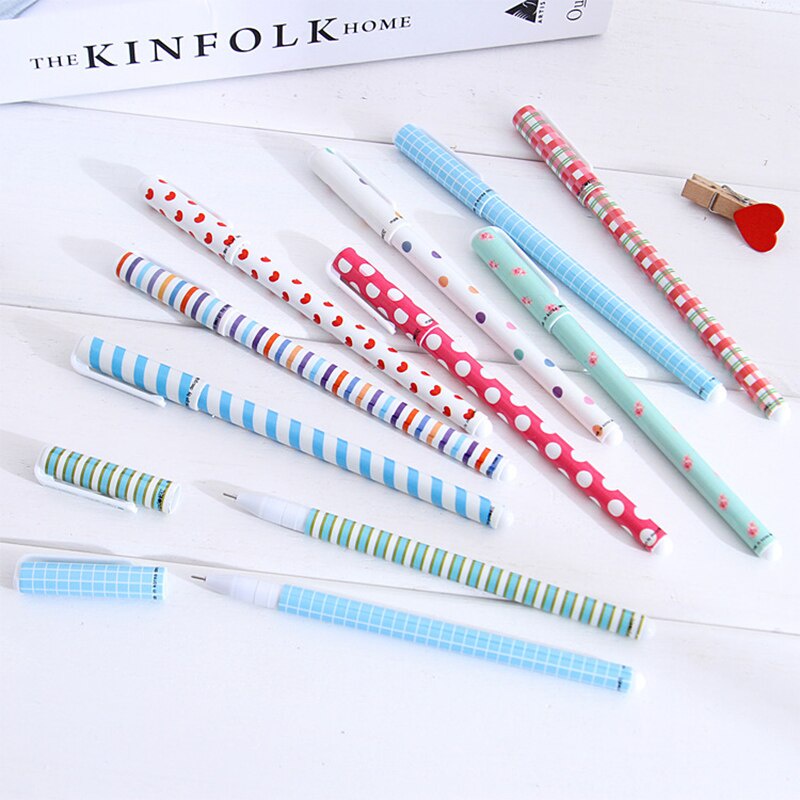 Set combo 10 multi colored gel Ink pens blue light dark green light purple pink orange black red Galaxy Colorful Cute