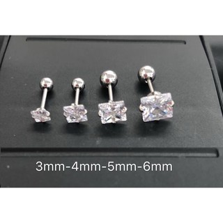 KHUYÊN TAI ĐÁ HÌNH VUÔNG CHÂN VẶN - KHUYÊN THÉP Y TẾ