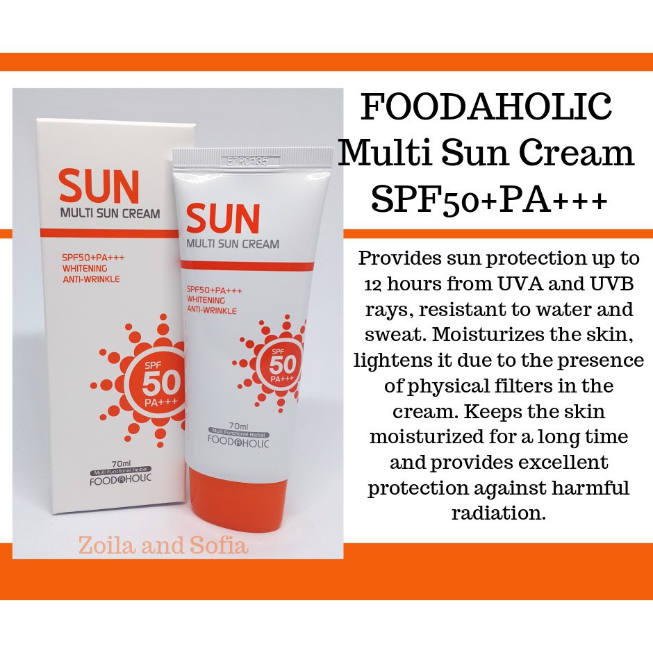 FOODAHOLIC Multi sun cream SPF50+PA+++ 70ml / Korea Shipping