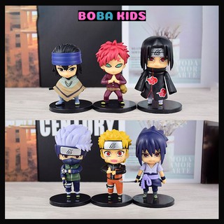 Mô hình Naruto - Set 6 tượng chibi Hoạt Hình Naruto Chất Liệu Pvc Chân Thật - Chiều cao 10cm