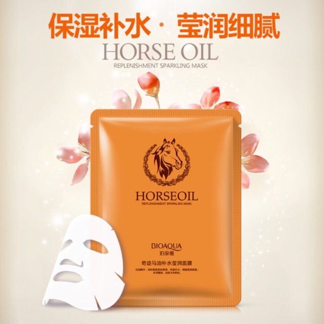 Mặt Nạ Dầu Ngựa Bioaqua Horse Oil Dưỡng Ẩm, Giữ Ẩm, Kiểm Soát Dầu, Ngừa Mụn, Sáng Da, Se Khít Lỗ Chân Lông Chính Hãng