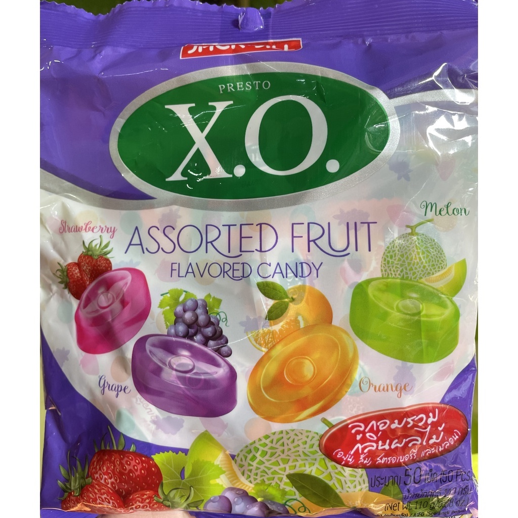 Kẹo Trái Cây XO Thái Lan Assorted Fruit Flavored Candy (Gói 110g)