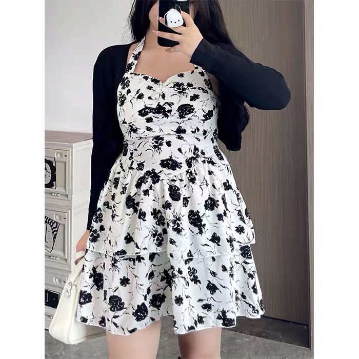 Set váy hoa chubby siêu xinh nữ tính + cadigan khoác