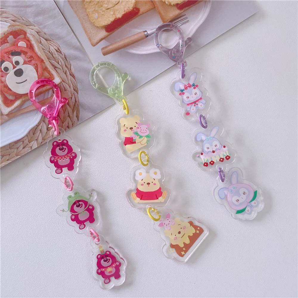LANFY Móc Khóa Nhựa Acrylic Hình Gấu Dâu Tây StellaLou Dễ Thương
