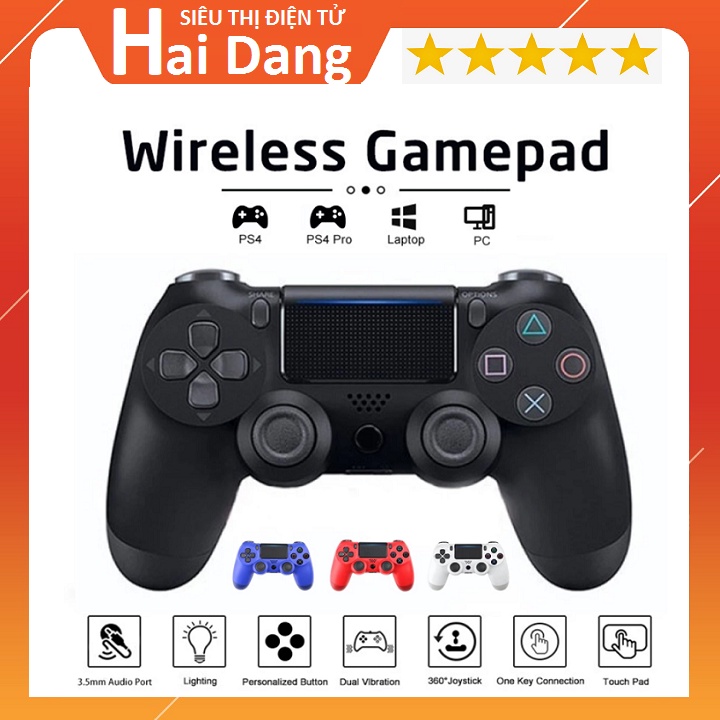 Tay Cầm Chơi Game, Wireless GamePad, Dùng Cho Máy PS4 - Cho PC - Laptop - Điện Thoại Android - IOS - Tab