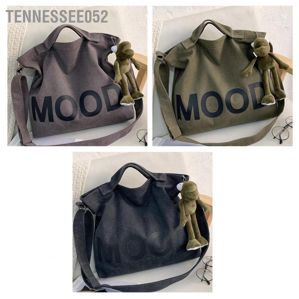 Túi Đeo Vai Bằng Vải Canvas In Chữ Tennessee052 Dung Tích Lớn Kèm Dây Đeo Thời Trang Cho Học Sinh