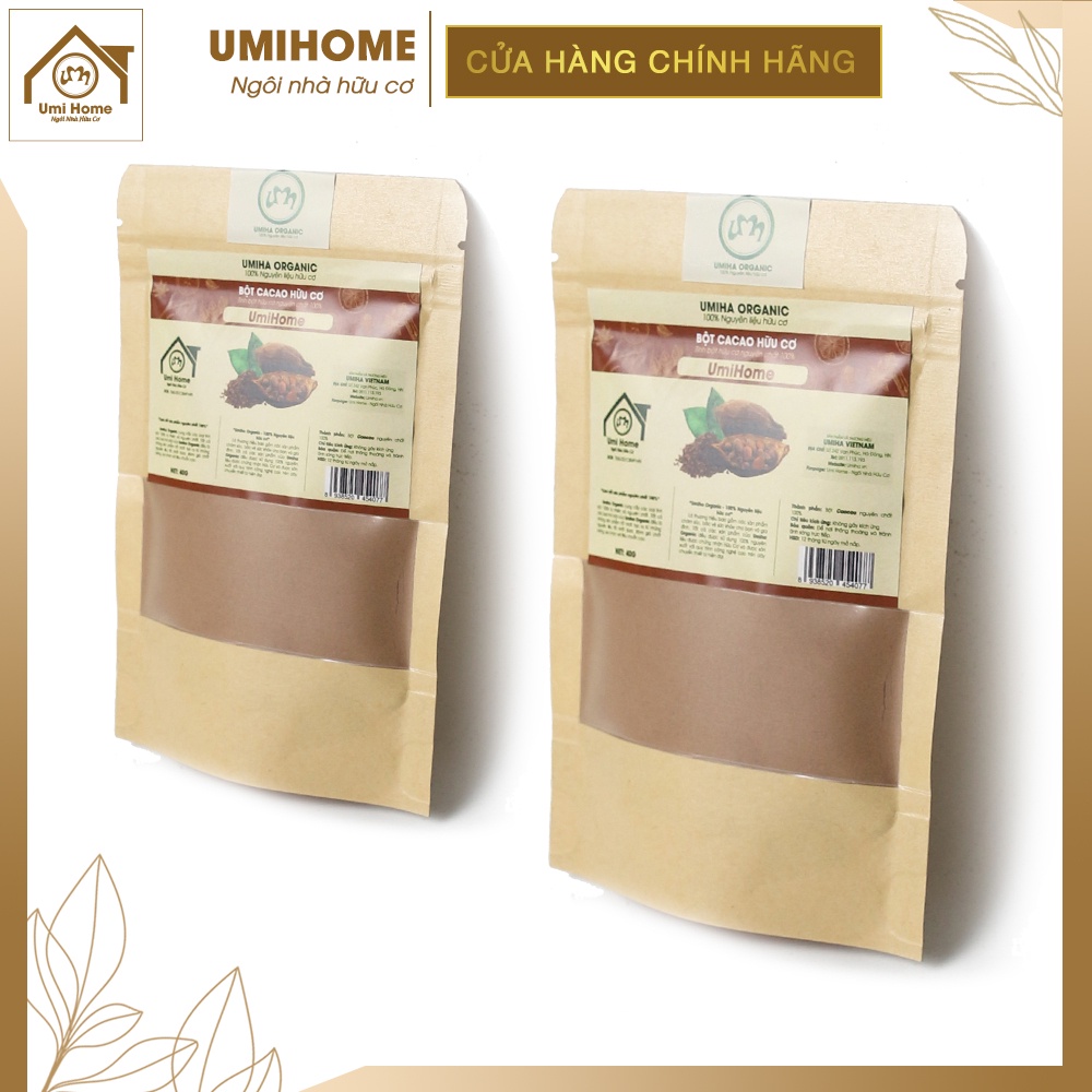 Bột Cacao nguyên chất UMIHOME hữu cơ 135g Uống và đắp mạt nạ dưỡng da